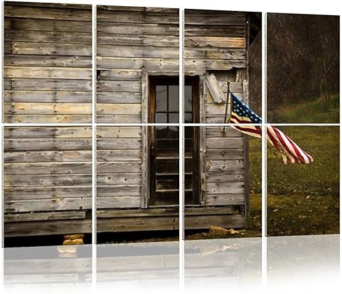 Paneles acústicos artísticos con la bandera estadounidense para colgar en un viejo granero, paquete de 8 paneles decorativos de pared que absorben