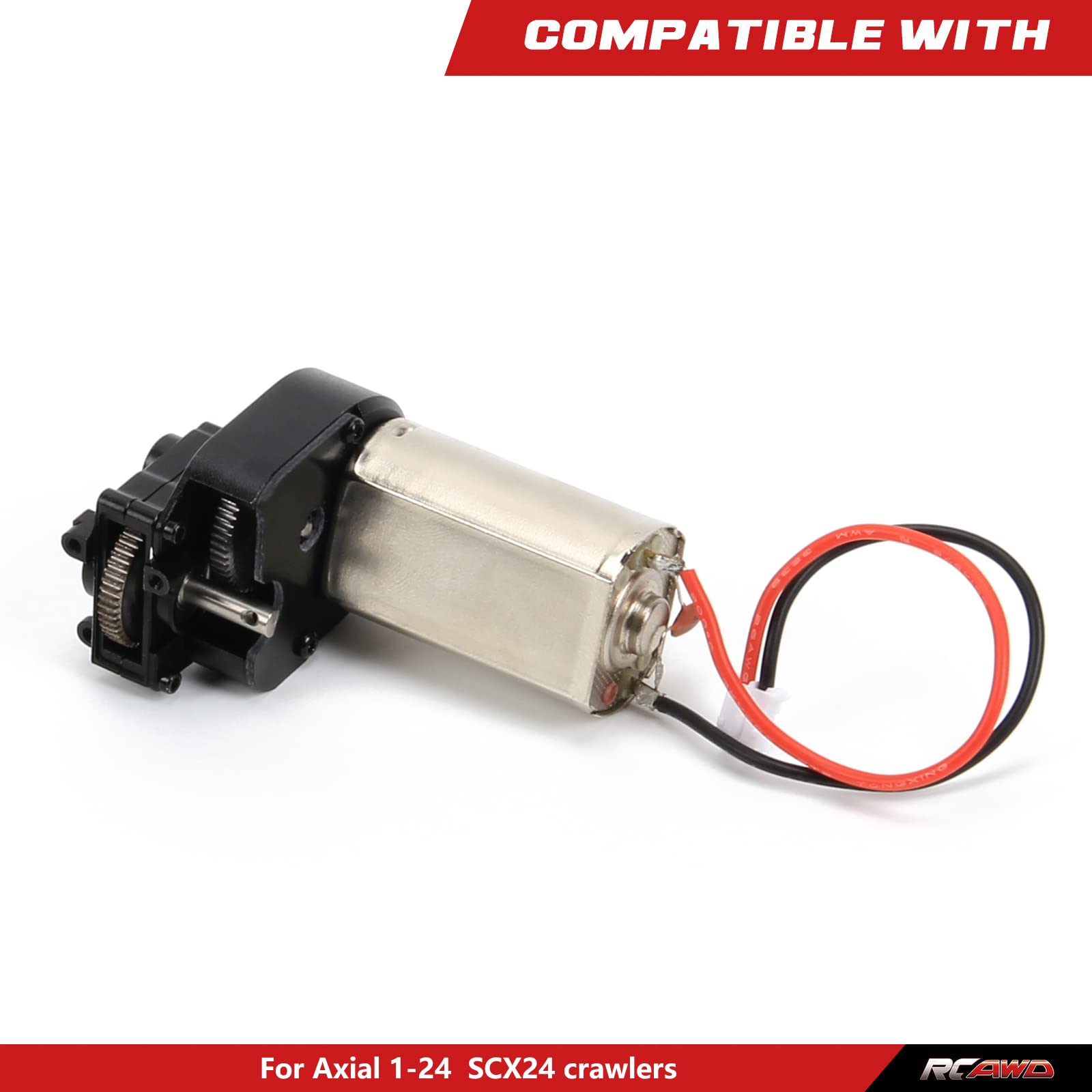 RCAWD SCX24 180 51T Carbon Brushed Motor & Transmission Upgrade For Axial 1/24 Crawlers - Red - View #8