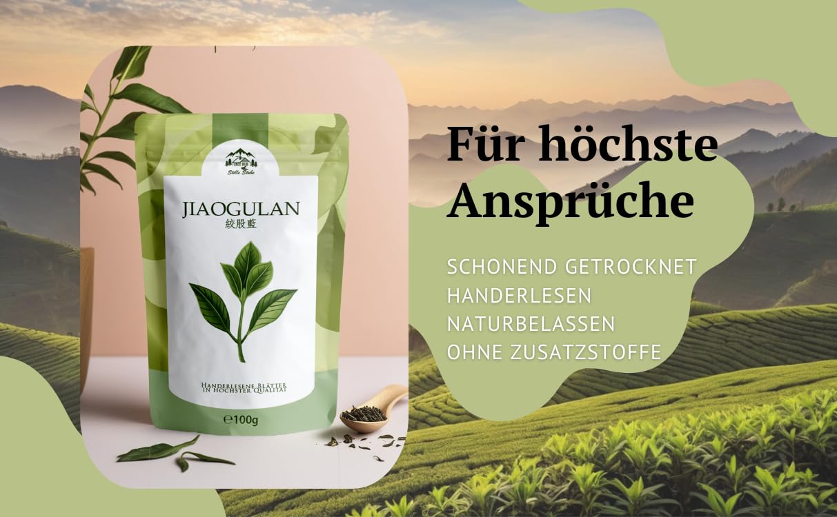 JIAOGULAN, 100 g, foglie senza steli, naturale e non trattata, qualità premium