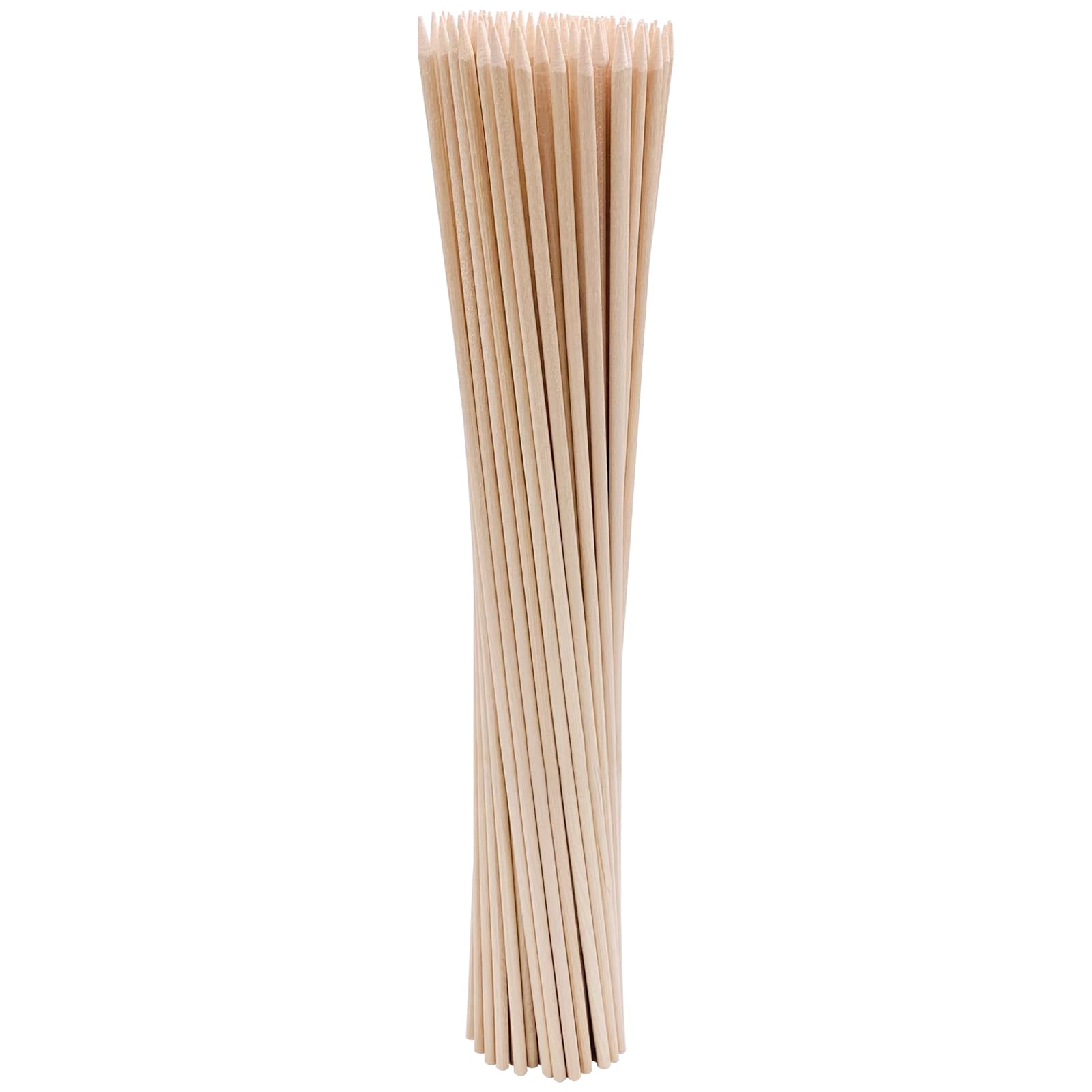 Brochetas de bambú natural de 12 pulgadas, el diámetro es de 4 mm (100 unidades)