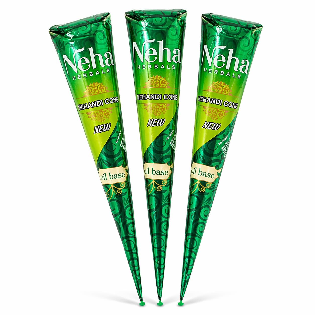 Lot de Cone de henné par 3 - Couleur naturelle coloration semi permanente henna pret a l'emploi Neha