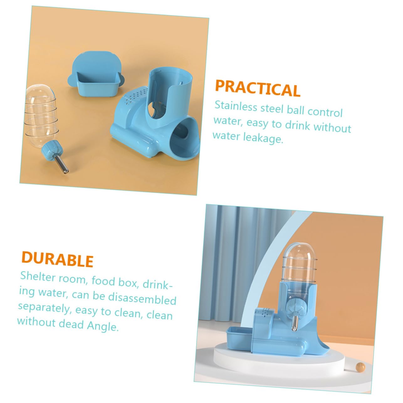 INOOMP 2stücke Multi-use Hamster Wasserspender Wiederverwendbare Tränke Für Kaninchen Meerschweinchen Und Hamster Auslaufsicher Und Praktisch Mit Futterfunktion Und Spielzeug-Design