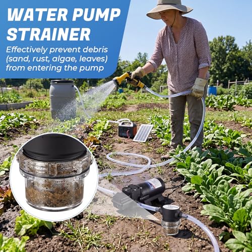 Image of Dreyoo 4 Pieces Water Pump Strainer 3 /8 ID Hose Barb, Mesh Filter Screen Inline Twist-on Plumbing Strainer 12v Dc for Rv Sprayer Marine Boat Camper Lawn