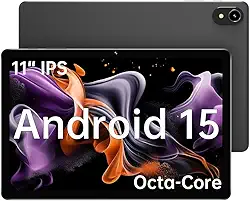 Tablet de 11 polegadas, Android 15 2025 com processador Octa-core, 8 GB + 128 GB, expansão de 1 TB, bateria de 7000 mAh, tablet grande HD IPS, WiFi 6 e BT5.0, suporte GMS (capa não incluída