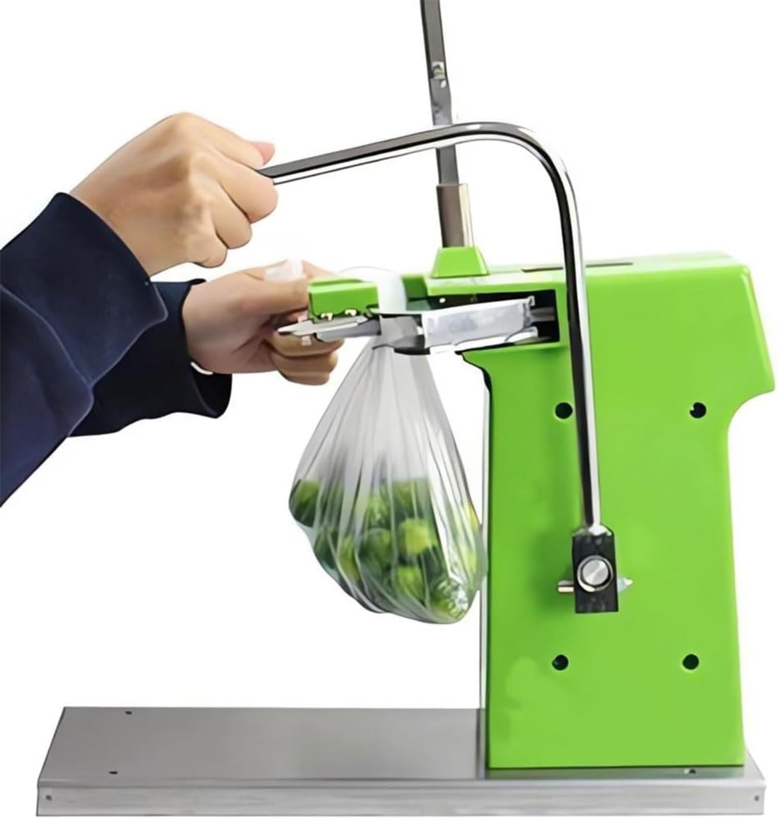 ZHJOPP Sausage Clipper Machine - Manual U Shape Sealing and Plastic Bag Tying Device for Food Processing in Supermarkets