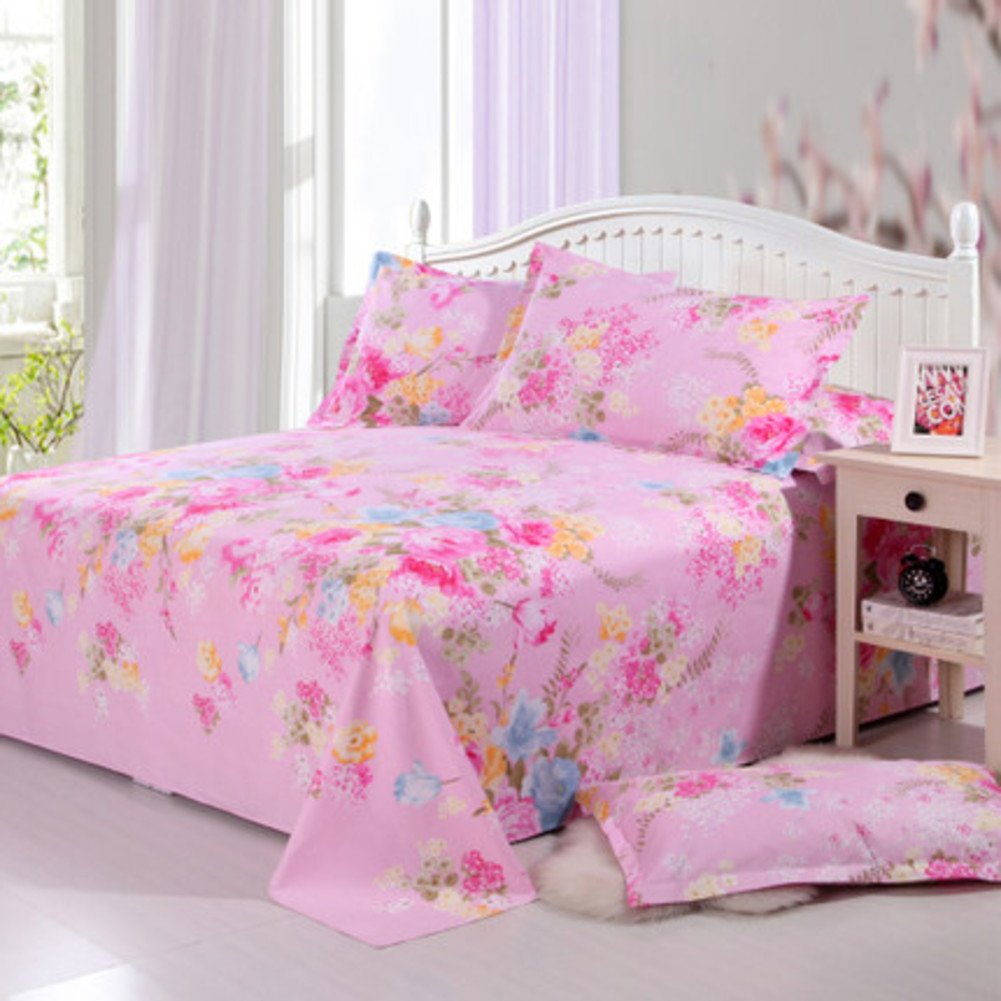 Draps en coton rembourré pour lit douillet d'hiver motif feuilles de saison