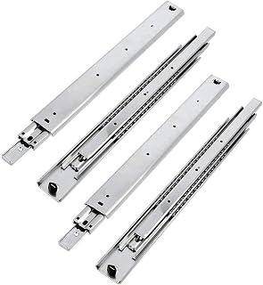 GTV H53 Schubladenschienen Vollauszüge Schubladenauszüge - 53.9 x 400 mm - 2 mm Starken Verzinkt Stahl - Rollenauszug Teleskopschiene Kugelführung - Schienensystem Belastbar bis 100 Kg 2 Set= 4 Stück