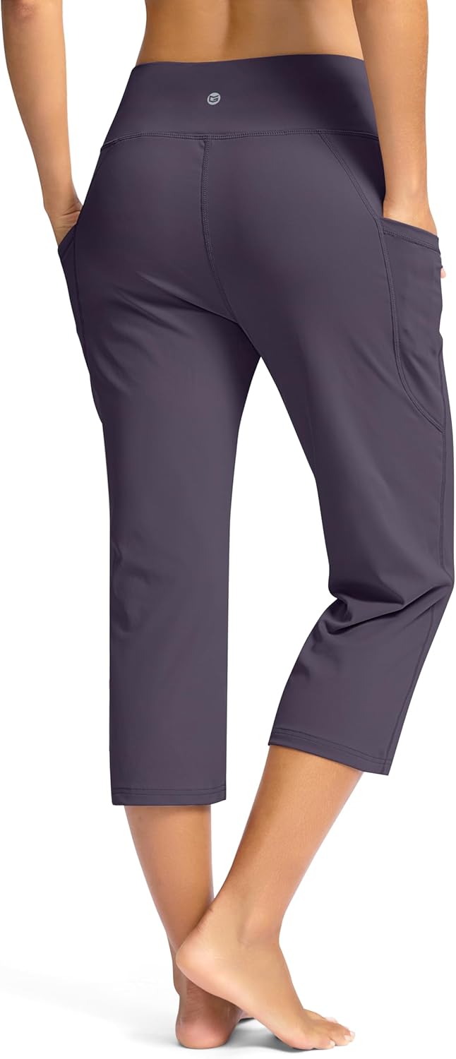 G Gradual Yoga Capri Pants for Women with Pockets High Waist Capris Leggings Tummy Control Straight Workout Summer Crop Pants - Image 3