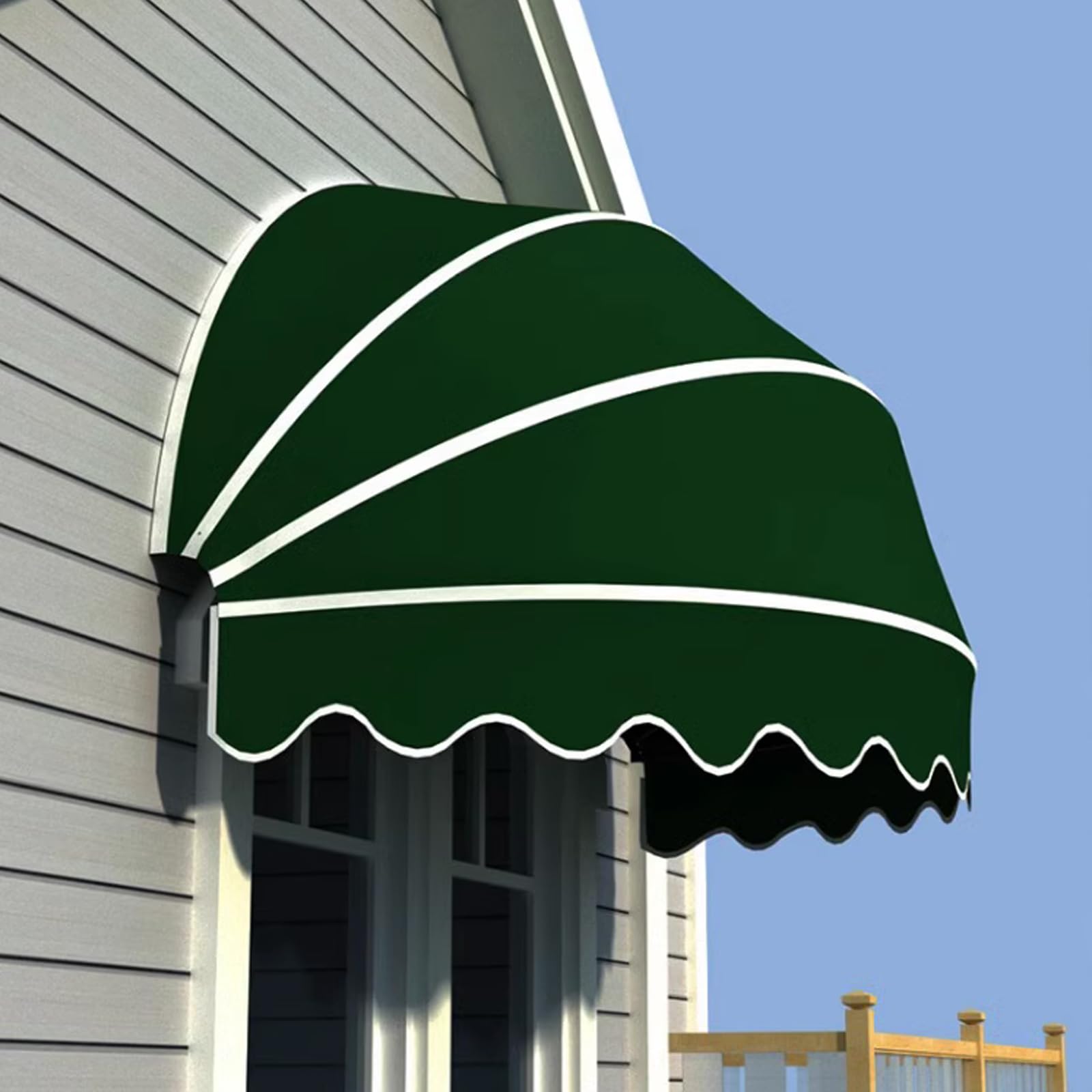 Kddfn Green Dome Style Window Awning,Red/Blue/ Front Door Canopy,Window Door Awning Canopy,Arc Awning,Hemispherical Canopy,Waterproof Sun Shade Shelter,For Outdoor Patio Cafe (Diameter:130cm/51In,)