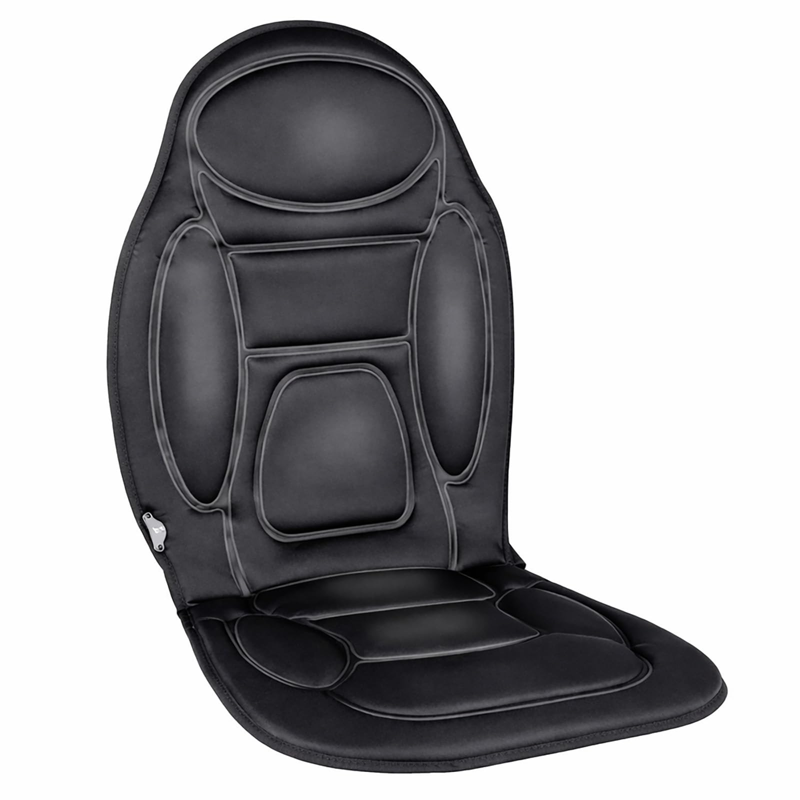 BURI 2 x sedili massaggianti auto 12 V con funzione termica commutabile – tappetino massaggiante 108 x 48 cm nero – 4 motori massaggianti 13 programmi telecomando – Cuscino per auto massaggio