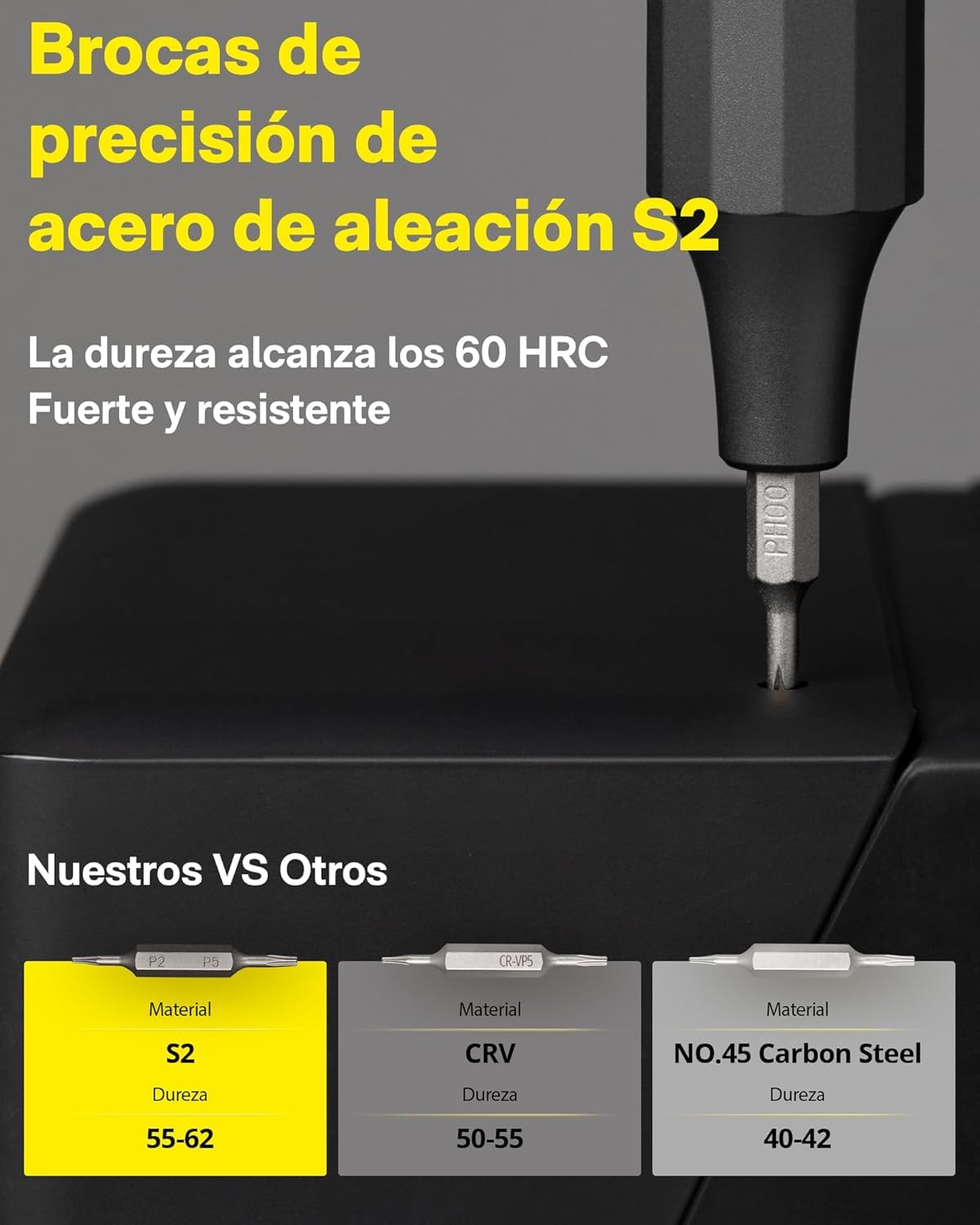 HOTO Juego de Destornilladores de Precisión 24 en 1, Kit de Herramientas Mini con 24 Puntas de Acero S2, Forma de Bolígrafo Manual, Ideal para Electrónica, Anteojos y Pulseras, Gris Pizarra，Regalos
