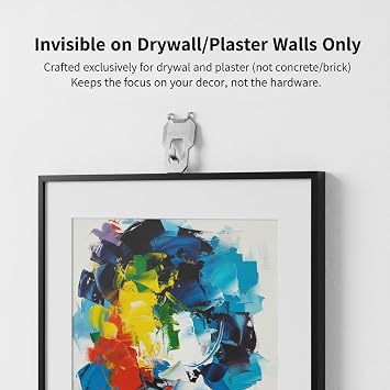 20Pcs Claw Drywall Picture Hanger for Drywall, Heavy Duty 40lb Claw Hangers,Tool-Free, No Nail/Drill Mirror Hooks for Hanging Picture, Poster, Photo Frame, Artwork