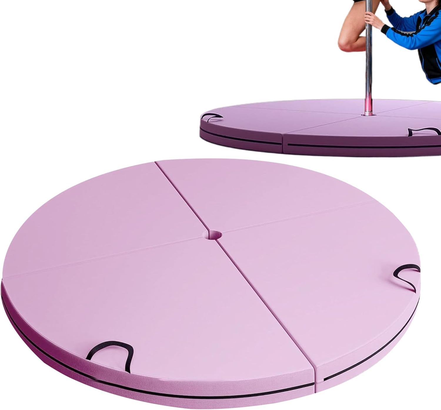 Folding Pole Crash Pad, Protective Safety Mat for Pole Dance Gymnastics and Yoga, Portable Thick Padded Cushion, Foldable Absorbing Mat for Home Workout Studio and Athlete Training
