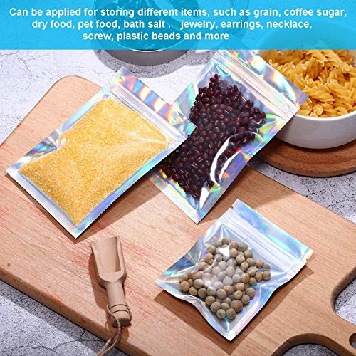 KAHEIGN 100Pcs Folie Ritssluitingszakken, 10 x 15 cm Holografische Kleur Mylar Zakken Dubbelzijdig Metallic Folie Platte… - Image 8