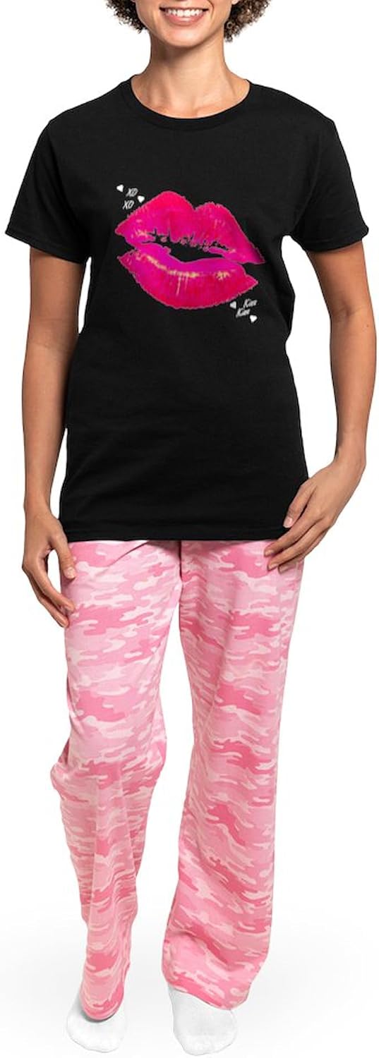 CafePress LIP PRINT Women's Dark Pajamas Womens Novelty PJ Sleepwear