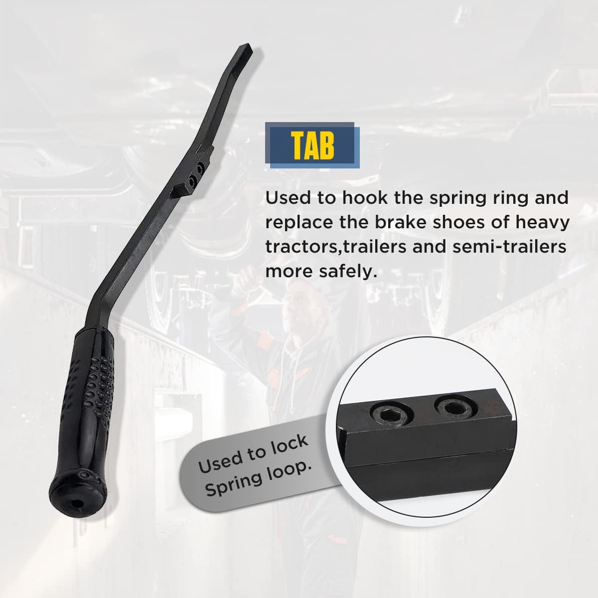 DUOYI Brake Spring Tool, 5081 S-Cam Air Brake Tools Replace for Semi Trucks Brakes Shoes, Brake Tools for Heavy Duty Trucks, Tractors & Trailers, Steel Mechanic Tool for Automotive Brake Repair
