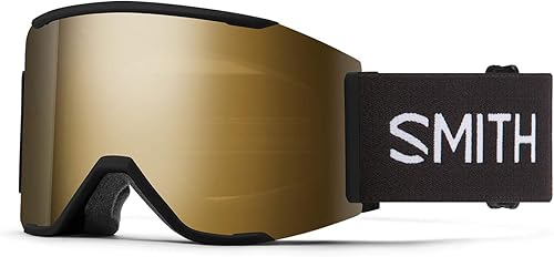Miniatura 1 de SMITH Squad MAG - Gafas de nieve, color negro, espejo dorado y negro ChromaPop Sun + lente extra