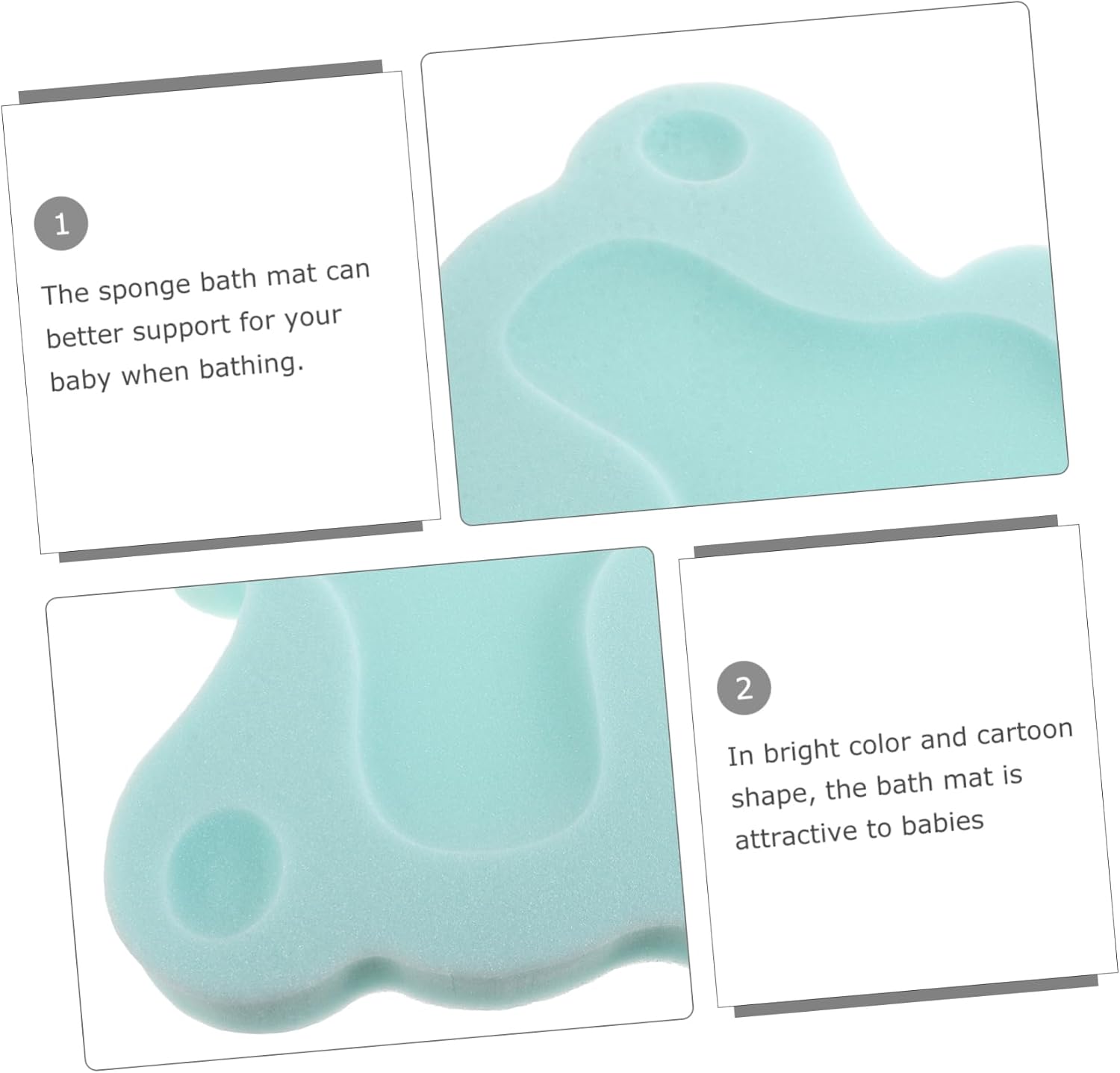 Bath Mat for Sink with High Absorbency Soft Sponge Cushion Supportive Newborn Bath Seat Quick Drying Safety and Comfort Random Color