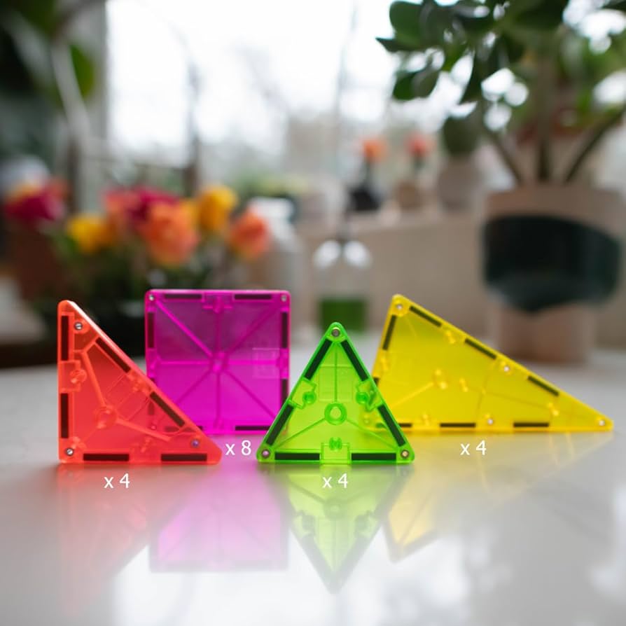 Amazon.com: MAGNA-TILES Color Shop NEON 20-Piece Magnetic
