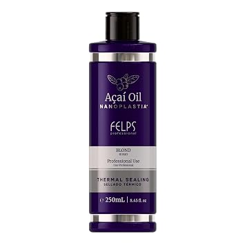 Felps Acai Oil Nanoplastia Thermal Sealing Treatment for Blond Hair, Professional Use, 250mL, 8.45 fl oz