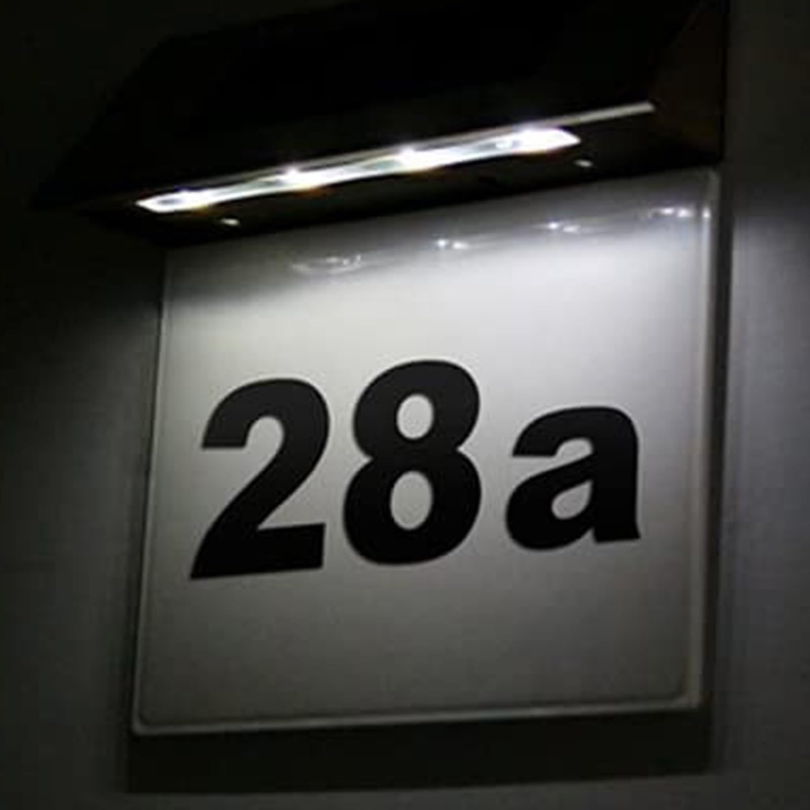 Znak numeru domu, Zasilany energią słoneczną znak adresowy LED Wodoodporna zewnętrzna lampka numeryczna do lampy na drzwiach do ścieżki ogrodowej na ganku