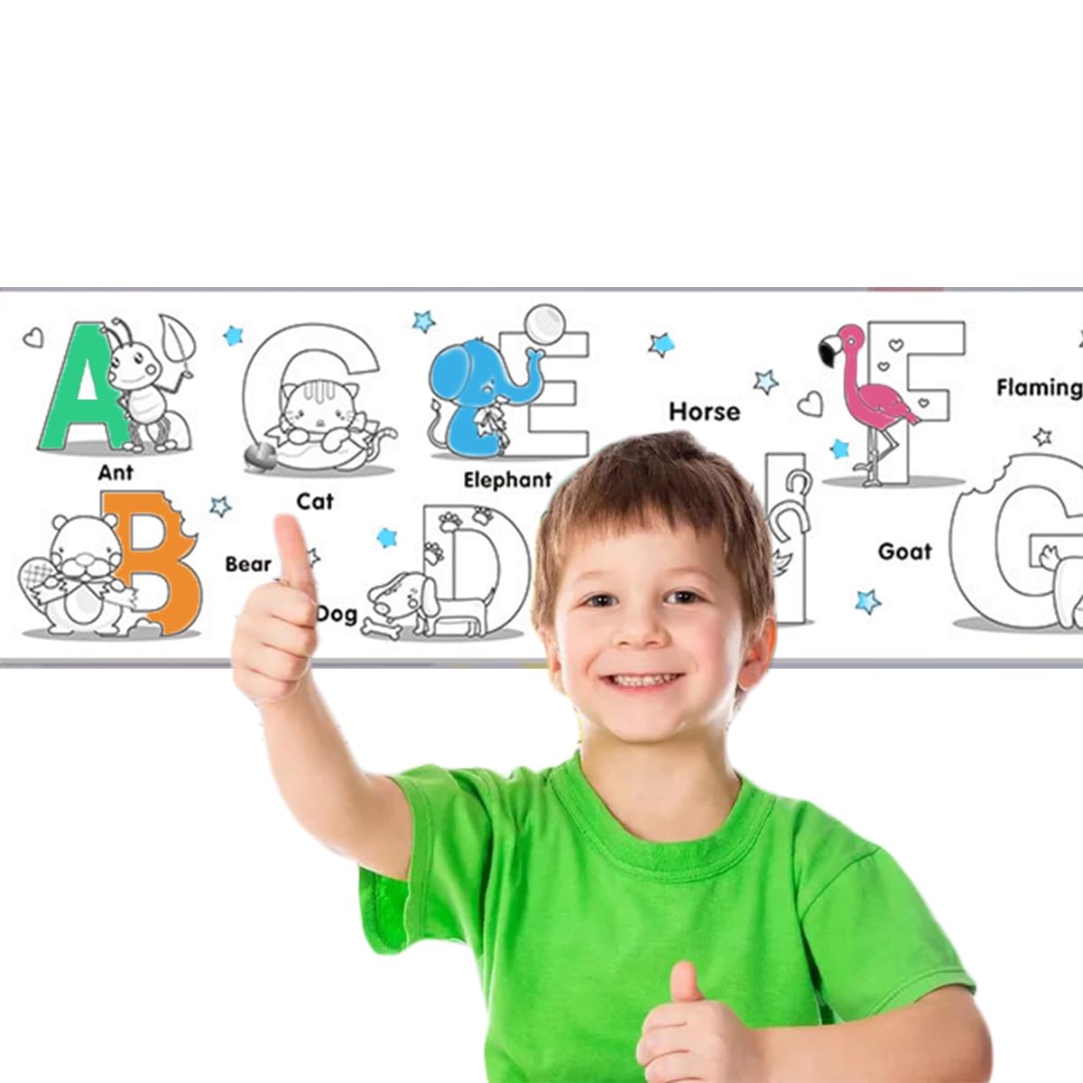 Drawing Paper Roll for Kids Coloring Books for Kids, 11.8 * 118inch Large Coloring Poster for Toddlers, Early Education, Art Paper Crafts Coloring Tablecloth(Letter)