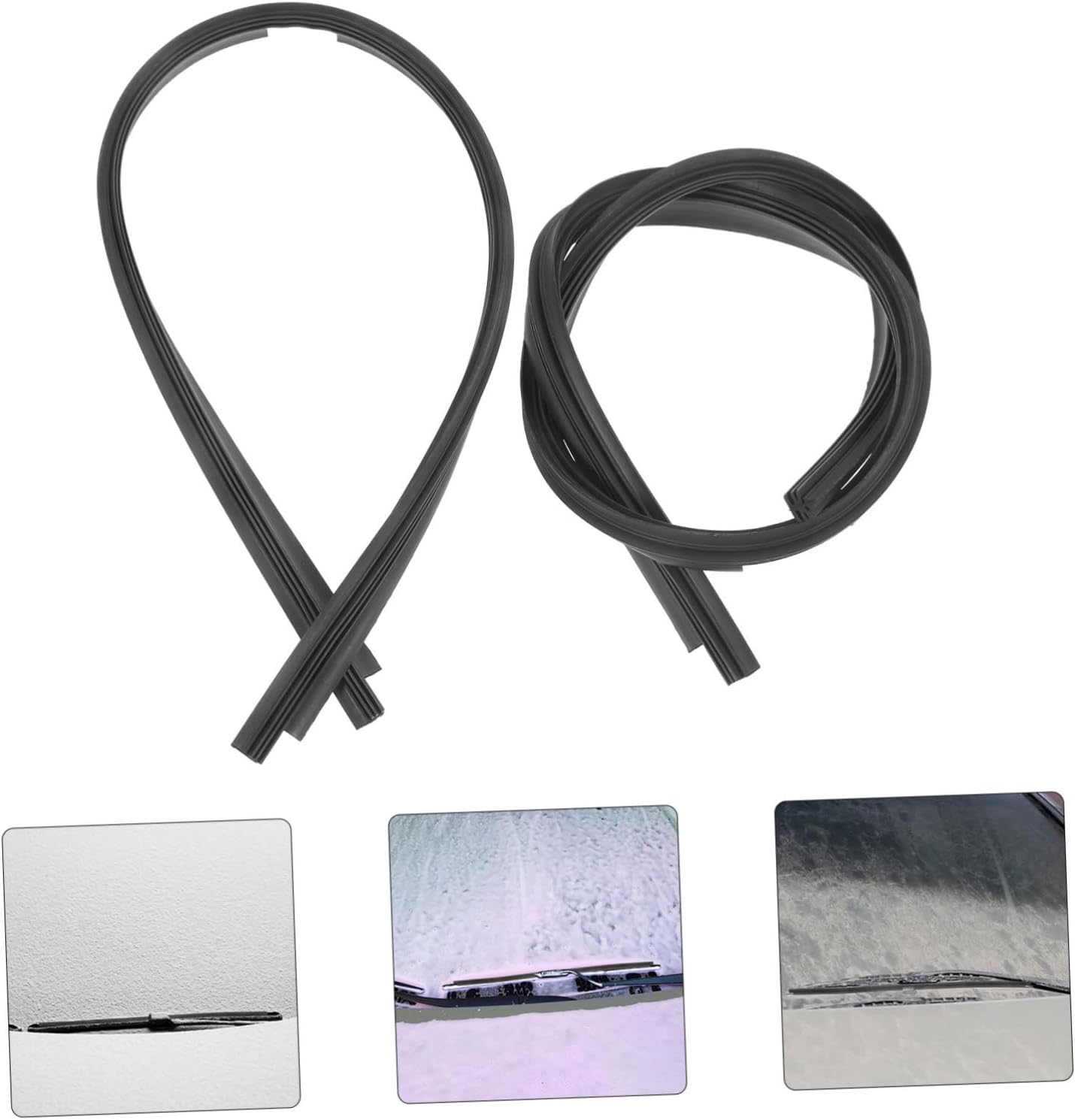 2pcs Dovetail Wiper Strips Window Windscreen Wiper Front Replacement Windshield Rain for Refill Car s Squeegee Inserts Rubber Strip Black Plastic