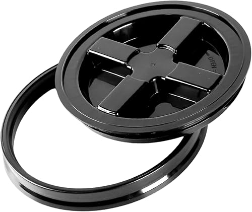 Miniatura 2 de House Naturals Cubo de cubo de grado alimenticio de 7 galones, sin BPA, fabricado en Estados Unidos, cubo de cubo gris grande con tapa de rosca