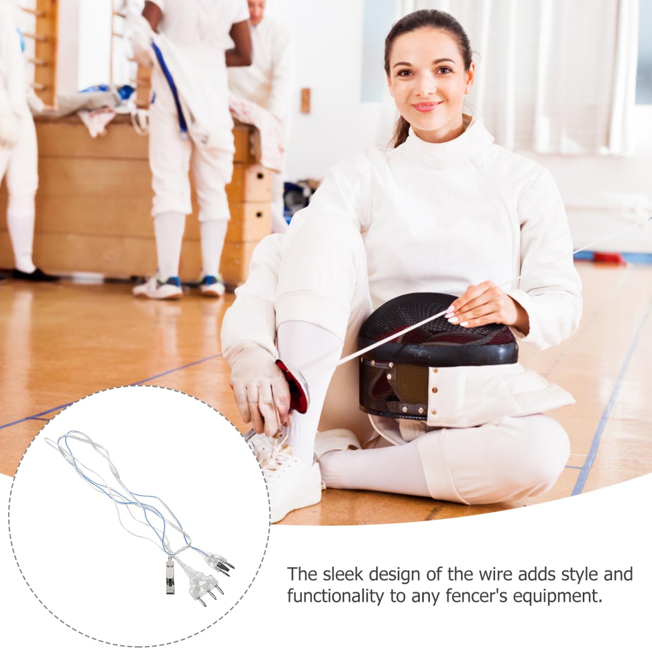 FOMIYES Pasante de Esgrima para Florete Cable de Cuerpo Profesional Transparente de Alta Conductividad Accesorio de Conexión Resistente para Entrenamiento y Competición