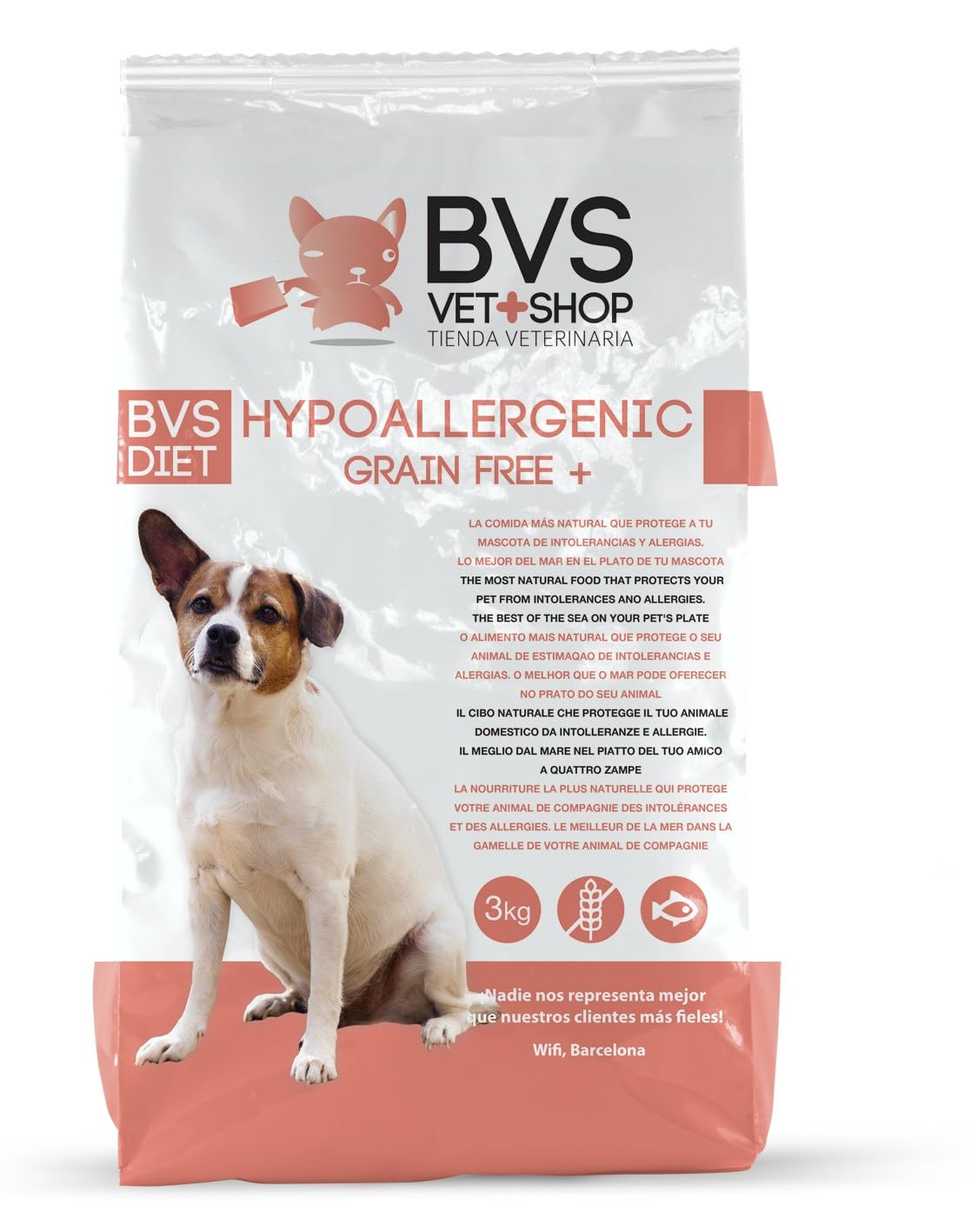 BVS Vet Shop | Diet Hypoallergenic Grain Free para Perros | Reproduce fielmente la Dieta Propia de tu Mascota, Piel Sana y Pelo Sedoso | 12Kg