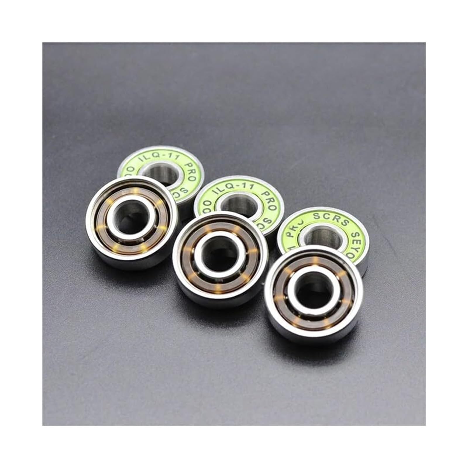 Rodamientos, 8 Uds 608 2RS rodamiento ILQ-11 8x22x7 verde Longboard velocidad patín en línea de rueda patinete suave,Durabilidad mejorada(8pcs Ilq-11 Green)