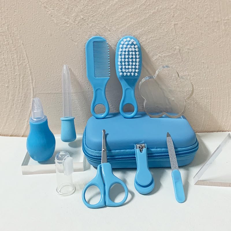 Newborn and Infant Grooming and Health Care Set, Including Hair Brush, Comb, Nail Clippers and More, Suitable for Baby Boys and Girls, Baby Blue Color - Image 5