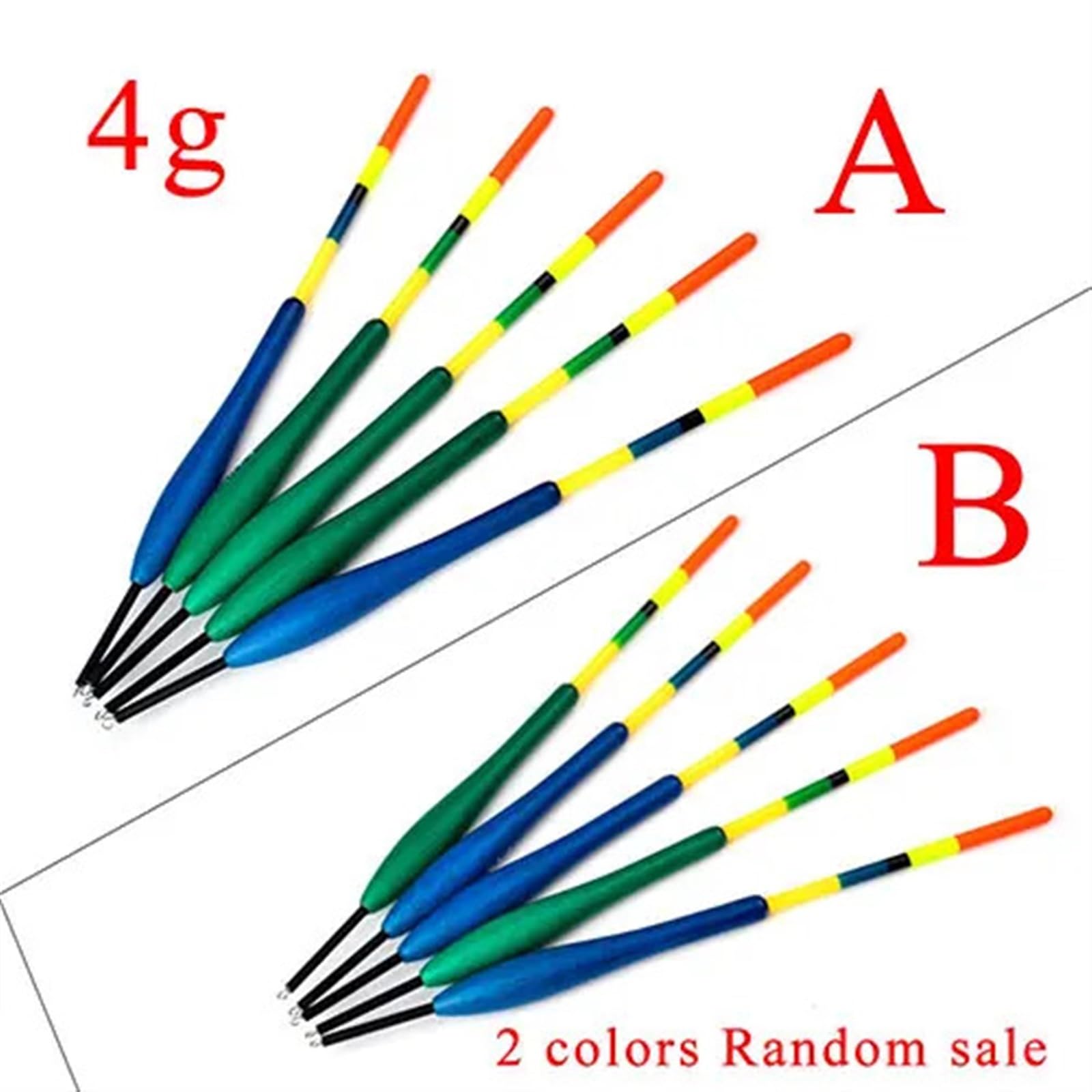 5 Stücke Fir Bobber Länge 20,5-22 cm Float Mix Farbe Angeln Float for Karpfen Angeln Tackle(4G)
