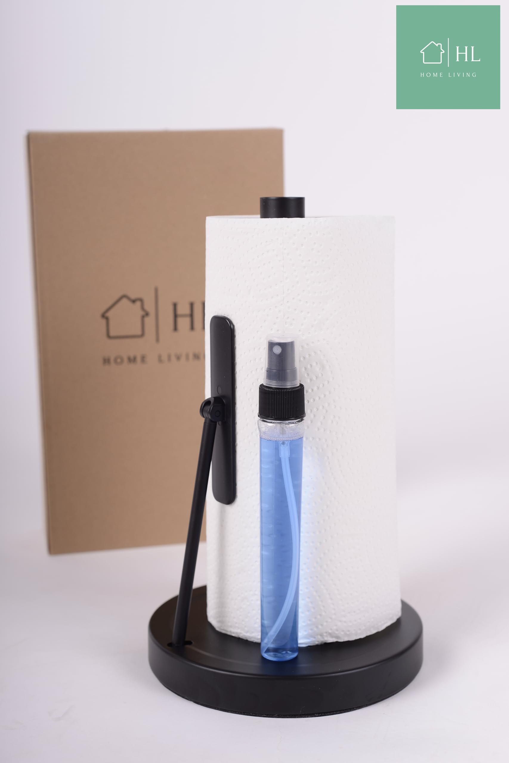 Portarotolo Da Cucina Con Flacone Spray - Portatovaglioli Autoportante In Acciaio Inox Per Cucina E Bagno - Foto 4