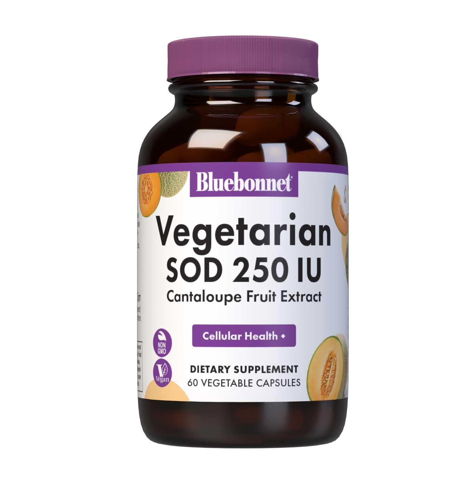 Blue Bonnet Super Fruit Extra Strength Cantaloupe Melon Fruit Extract 250IU Per Serving of SOD- 60 Vcaps Cantaloupe Fruit Extract 60 Count (Pack of 1)