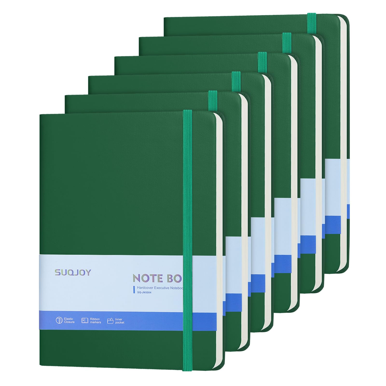 Carnets lignés papier de qualité supérieure SUQJOY A5 couverture rigide verte