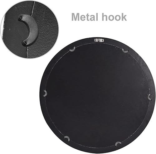 Miniatura 5 de sawsile Espejo redondo de madera, espejo circular rústico de granja de 24 pulgadas, cuentas naturales, espejos decorativos para chimenea, baño,