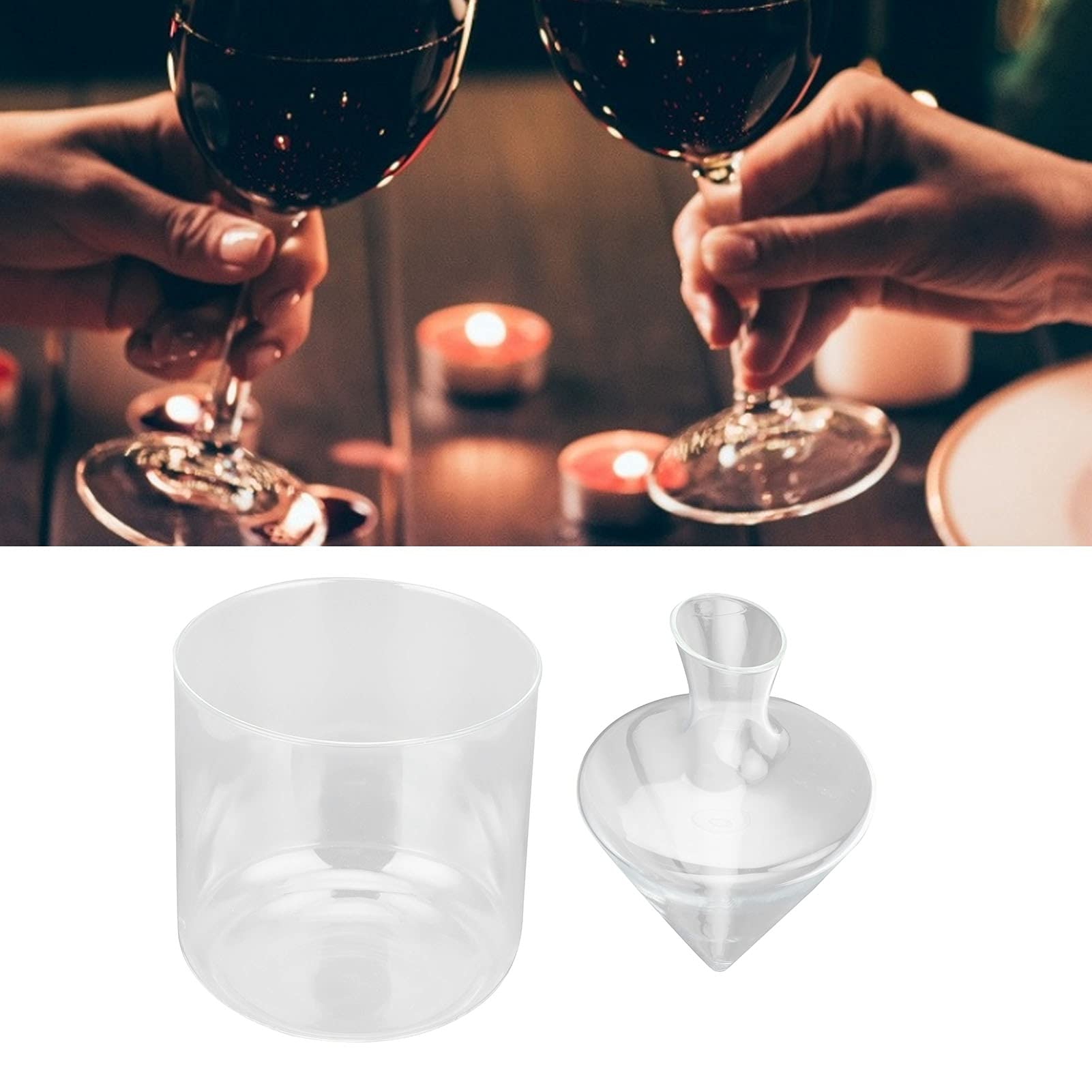 Jarra Decantadora de Vino de 1000 Ml, Jarra de Vino de Cristal para Bar en Casa, Jarra Decantadora de Whisky, Ideal para Bares, Fiestas, Cenas Y Uso Diario
