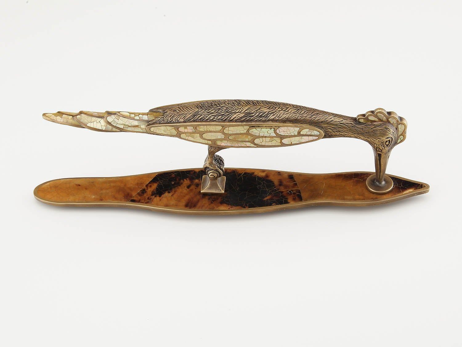 Schaub Nature Collection 3-5/8 Inch (92mm) Woodpecker Pull, Mother of Pearl/Penshell/Dark Sherwood - 865-MOP/DSW