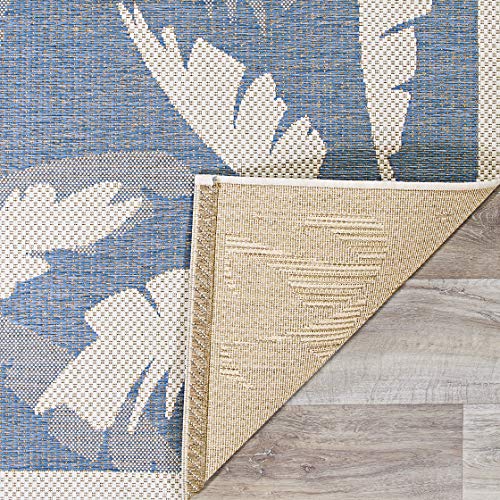 Couristan Monaco Indoor Outdoor Area Rug – Coastal Flora 2' x 3'7" in Ivory Sapphire – Flatwoven, Hose Washable, Pet Friendly Rug for Patio, Porch and Home Decor - Image 4