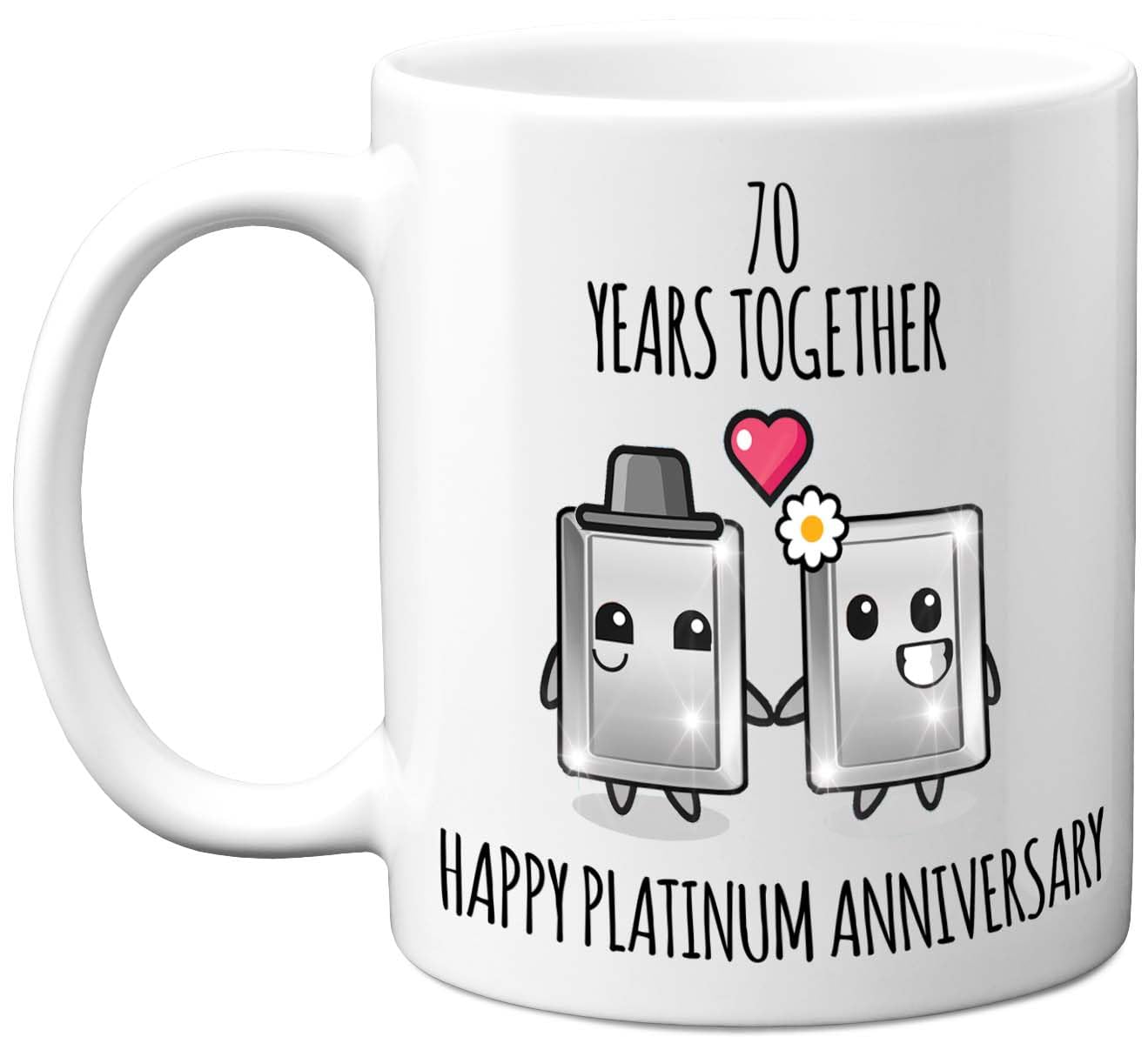 Stuff4 70th Anniversary Mug Gift for Men Women, 70 Years Together