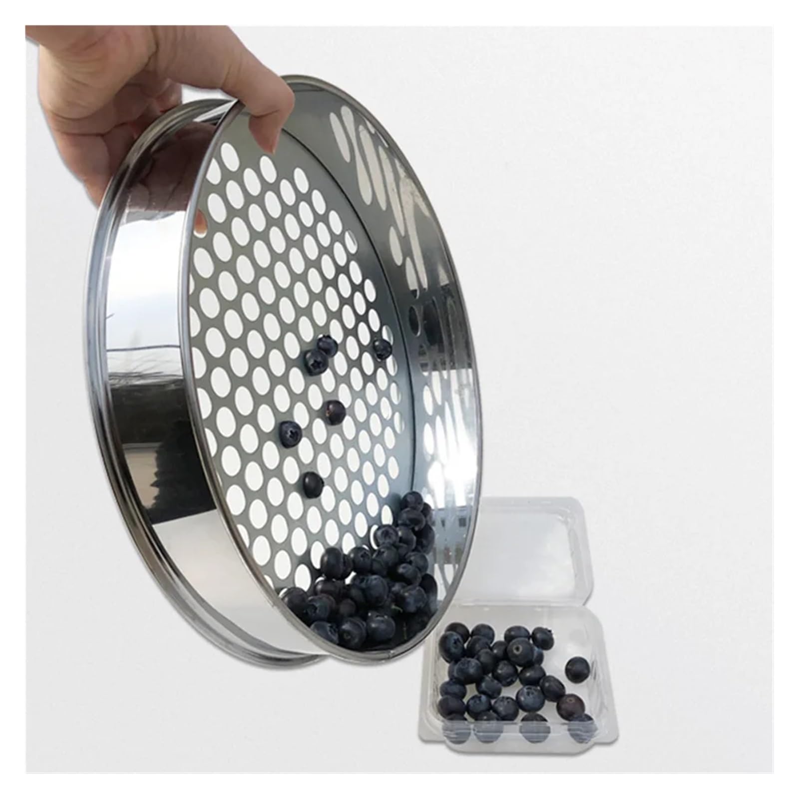 Setaccio a rete in acciaio inox 304 – 10 cm foro rotondo filtro per fagioli e frutta da cucina 0,5-50 mm setaccio mirtillo diametro foro 2 mm 1 pezzo
