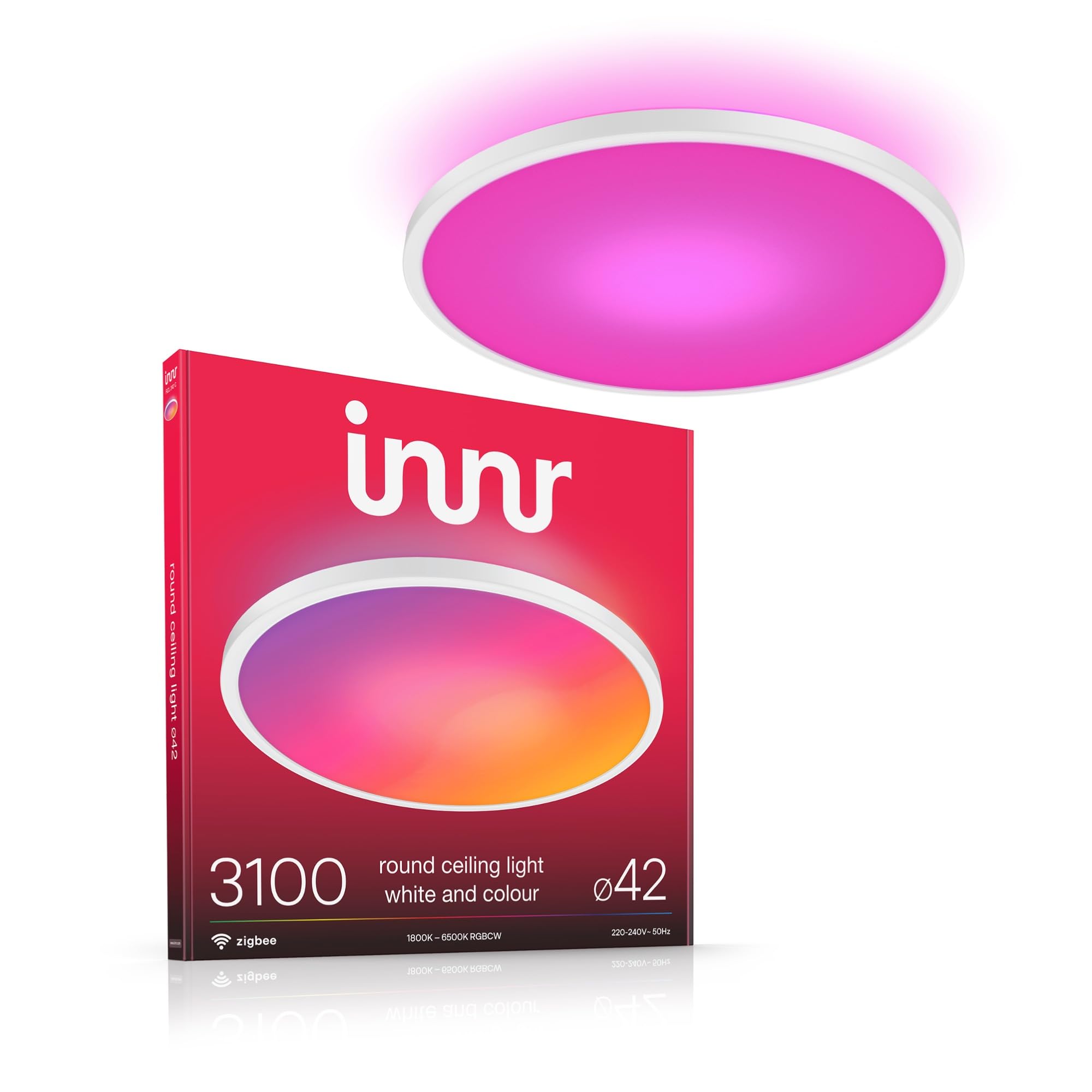 Innr Smart Ceiling Light 42cm, White & Colour, for Hue* and Zigbee Hubs