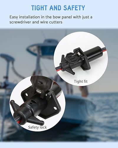 Miniatura 6 de Enchufe de motor de arrastre, enchufe y receptáculo de motor de arrastre de 12 V para Minn Kota, motor de arrastre impermeable de conexión rápida,