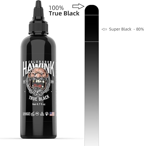 Miniatura 3 de Hawink Tinta de tatuaje de 6.7 onzas (6.8fl oz), pigmento estándar de Estados Unidos, color negro verdadero TI963-6.7 OZ-T
