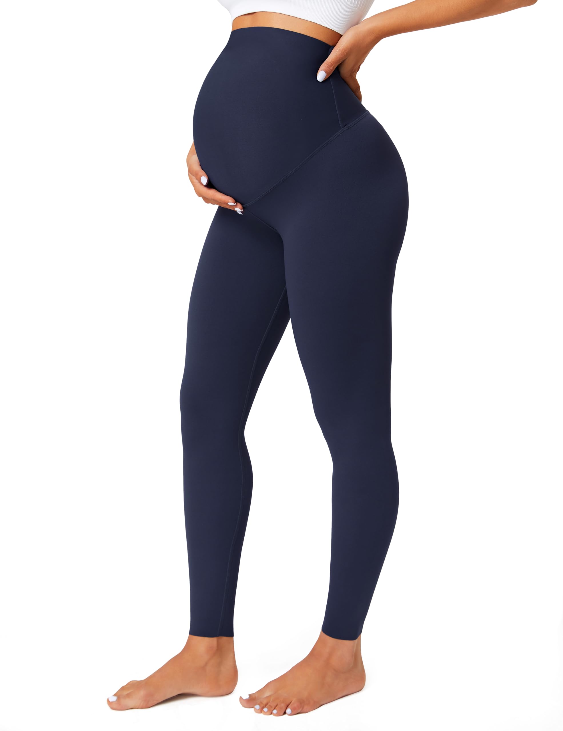BAYDI Maternity Leggings - Over Bump Gym & Sports Pregnancy Workout Leggings - Buttery Soft Yoga Pants - Navy