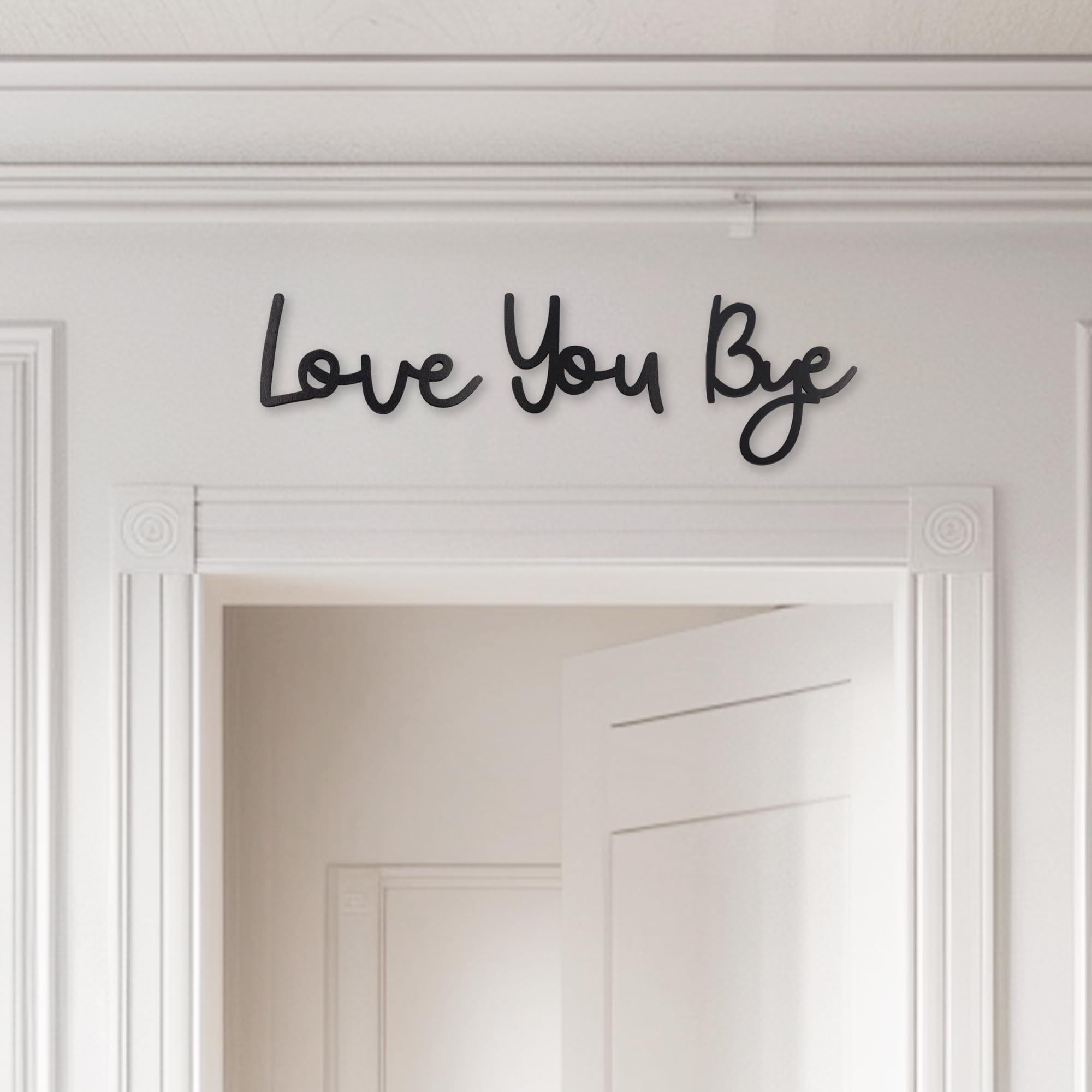 Love You Bye Black Wall Decor, Wood Sign Home Wall Decor, Hanging Family Entryway Wall Decor, YITOBA Farmhouse Wall Art with Letters Decorations,