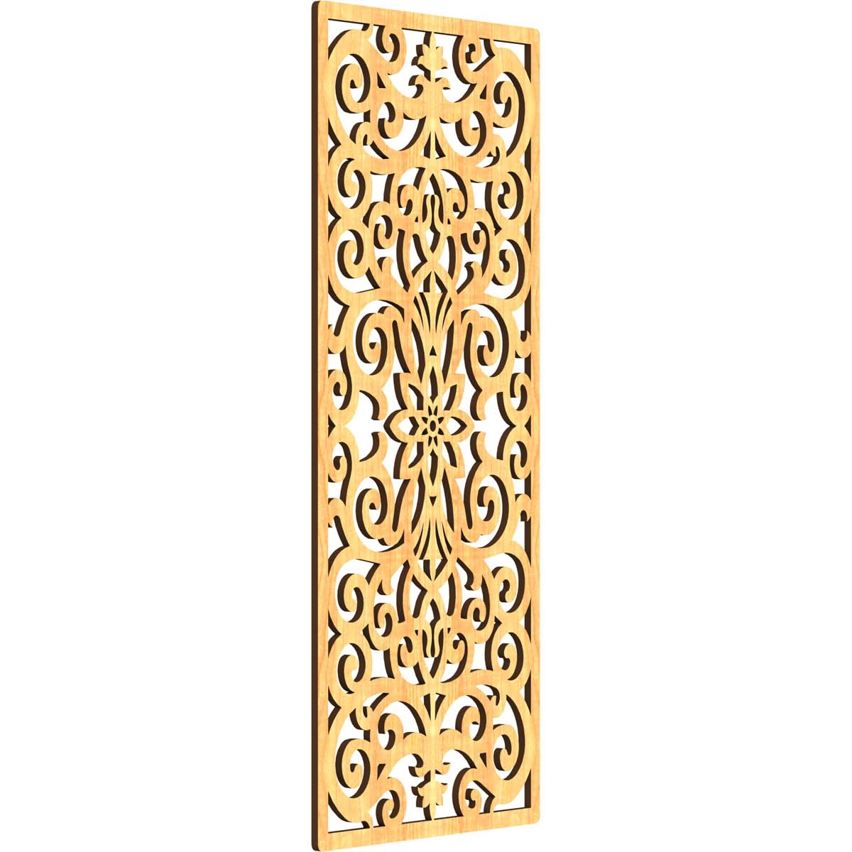 Buel Decorative Pierced Fretwork Wood Wall Panels, 13 3/8"W x 34 3/8"H x 3/8"T, Cherry