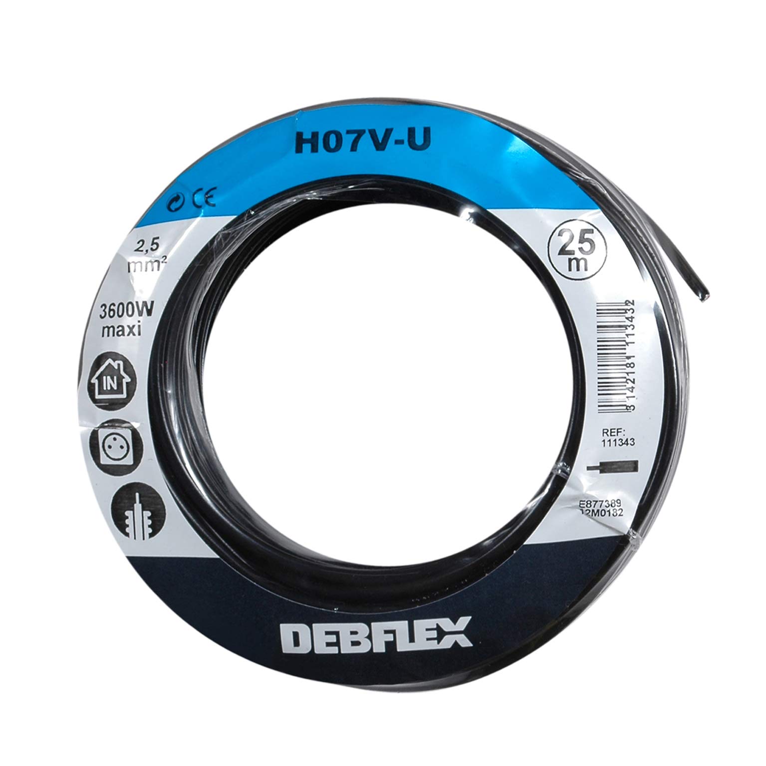 Debflex 111343 Cable Reel HO7V-U 2.5 25 m Black - Image 4