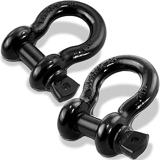 Robbor Shackles 3/4"(2 Pack) D-Ring Shackle Rugged 28.5 Ton (57,000 Lbs) Maximum Break Strength Heavy Duty Tow Shackles Perfect Shackle work with Tow Strap, Winch, Off-Road Jeep Truck Vehicle Recovery